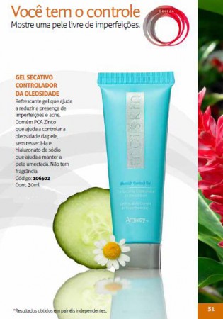 Gel secativo controlador da oleosidade